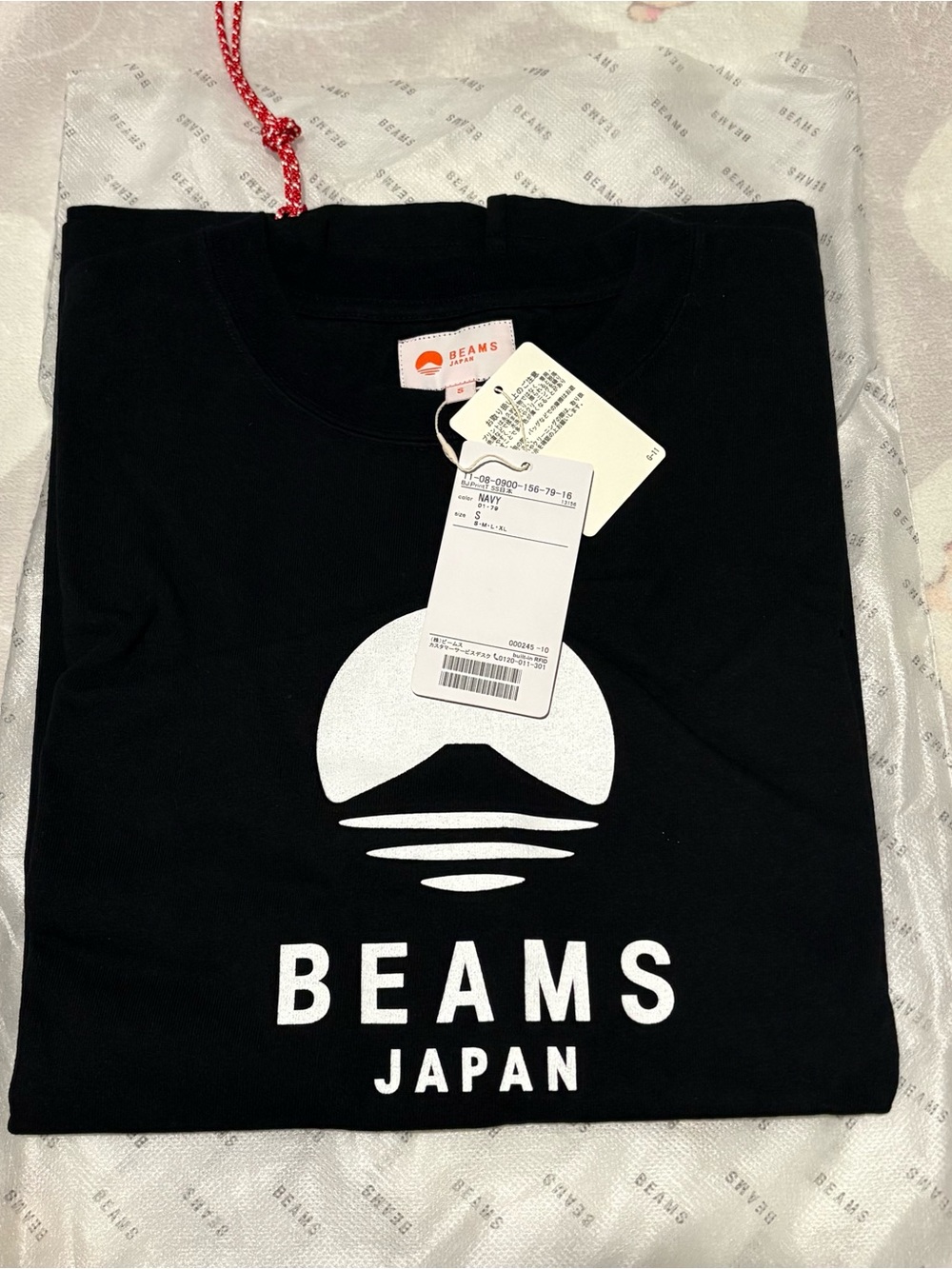 NEW BEAMS JAPAN Streetwear 100% Cotton Made in Japan Mount Logo T-Shirt Size S